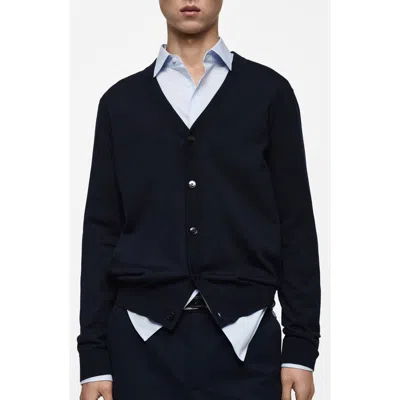 Mango Wool Cardigan In Black
