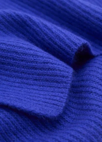 Mango Wool Cashmere Scarf Blue In Blue