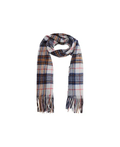 Mango Wool Check Scarf In Grey