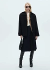 Mango Wool Coat With Patch Pockets Black In Black
