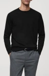 Mango Wool Crewneck Sweater In Black