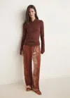 Mango T-shirt En Laine À Capuche Marron - Femme - L -  In Brown
