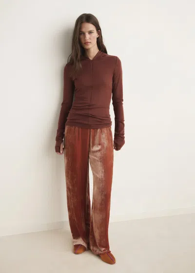 Mango T-shirt En Laine À Capuche Marron - Femme - L -  In Brown