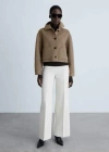 Mango Wool Jacket With Pockets Medium Brown In Medium Brown