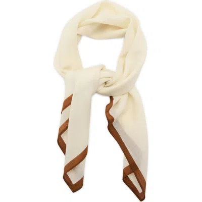 Mango Wool Pocket Square Ecru In Brown