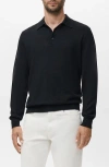 Mango Wool Sweater Polo In Black