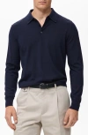 Mango Wool Sweater Polo In Blue