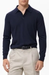 Mango Wool Sweater Polo In Blue