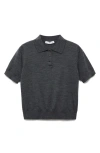 Mango Wool Sweater Polo In Gray