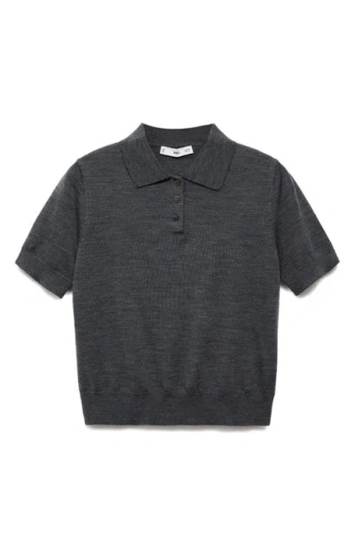 Mango Wool Sweater Polo In Gray