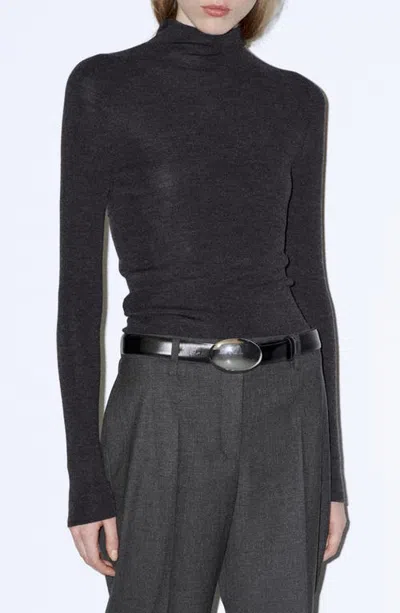 Mango Wool Turtleneck Sweater In Blue