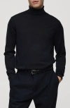 Mango Wool Turtleneck Sweater In Dark Navy