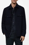 MANGO MANGO WORKWEAR WOOL BLEND OVERSHIRT