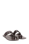 Mango Woven Leather Sandal In Chocolate