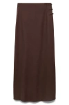 Mango Woven Maxi Skirt In Brown