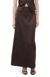 Mango Woven Maxi Skirt In Brown