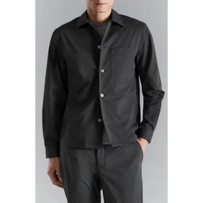 Mango Woven Overshirt In Black