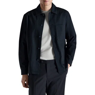 Mango Woven Overshirt In Blue