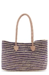 MANGO MANGO WOVEN PALM STRAW SHOPPER TOTE