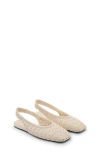 Mango Woven Flat Slingback Shoe In Neutral