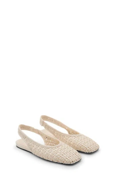 Mango Woven Flat Slingback Shoe In Multi