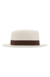 Mango Woven Straw Fedora In Brown