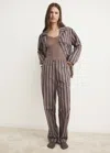 Mango Pantalon Pyjama Rayures Tricotées Marron - Femme - L -  In Brown