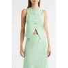 Mango Tailored Button Detail Top In Green