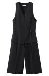 Mango Wrap Jumpsuit In Black