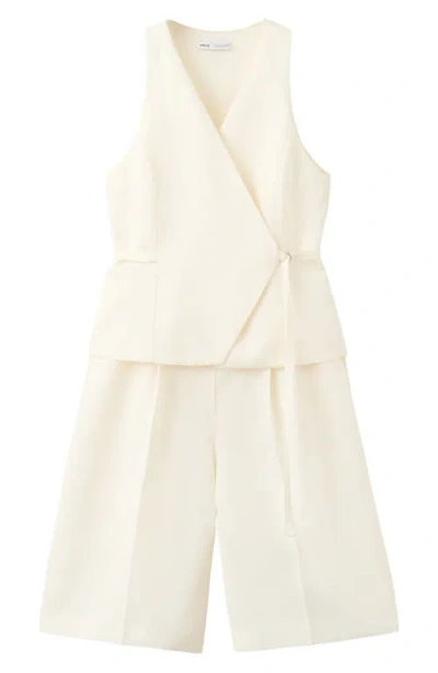Mango Wrap Jumpsuit In White