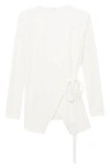 Mango Wrap Rib Cardigan In White
