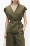Mango Wrap Top In Green