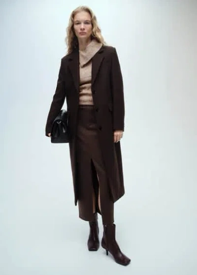 Mango Sweater With Wraparound Lapel Neck In Light/pastel Grey