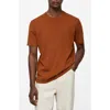 Mango T-shirt Coton Relaxed-fit In Burnt Orange
