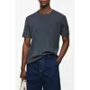 Mango Basic Cotton Blend T-shirt Indigo Blue In Indigo Blue