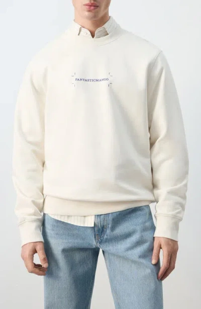 Mango X Fantastic Man Logo Graphic Sweatshirt In White