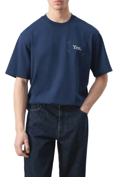 Mango X Fantastic Man Yes Graphic T-shirt In Blue