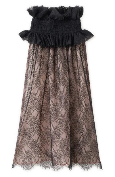 Mango X Kaia Gerber Ruffle Collar Open Back Top In Black