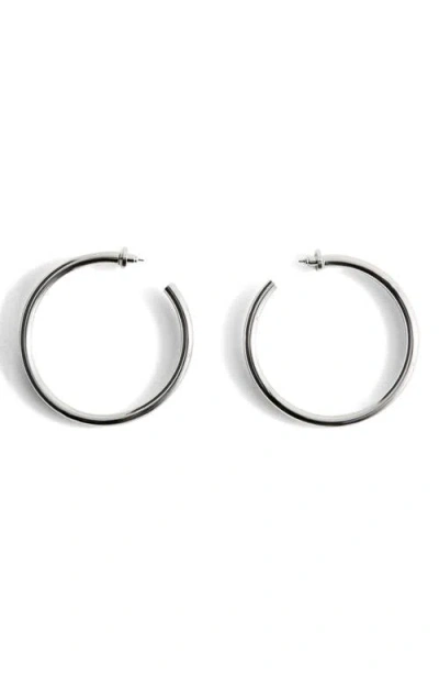 Mango X Kaia Gerber Thick Hoop Earrings In Metallic