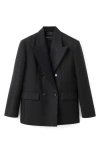 Mango X Kaia Gerber Wool Blend Blazer In Black