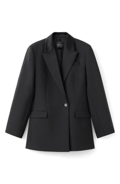 Mango X Kaia Gerber Wool Blend Blazer Dress In Black