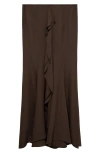 Mango X Supriya Lele Ruffle Maxi Skirt In Brown