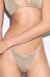 Mango X Sypriya Lele Metallic Bikini Bottoms In Neutral