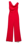 Mango Yes Off The Shoulder Jumpsuit In Red