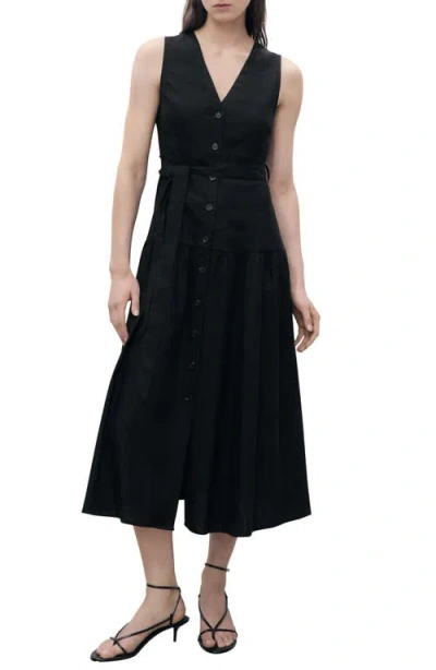 Mango Zamore Sleeveless Tie Waist Midi Dress
