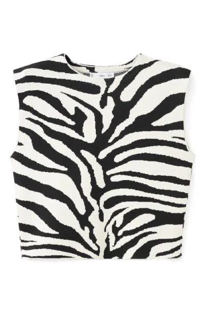 Mango Zebra Jacquard Sleeveless Top In Multi