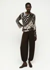 Mango Blouse Imprimé Zèbre Noir - Femme - Xxl -  In Multi