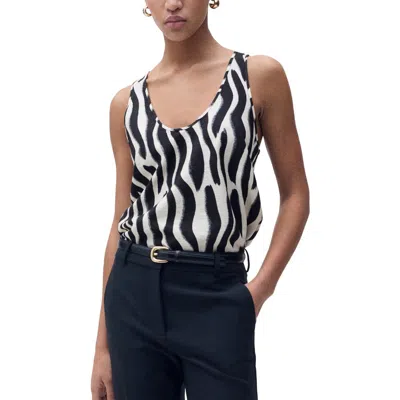 MANGO MANGO ZEBRA PRINT RACERBACK SLEEVELESS TOP