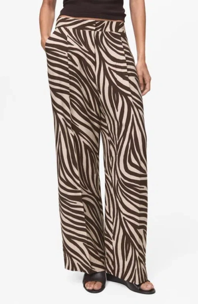 MANGO MANGO ZEBRA PRINT STRAIGHT LEG PANTS