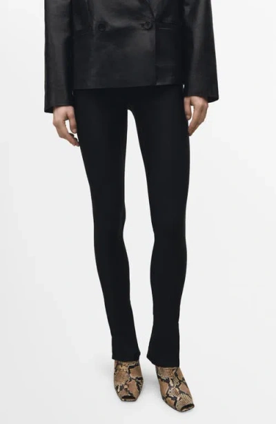 Mango Zip Ankle Leggings In Black